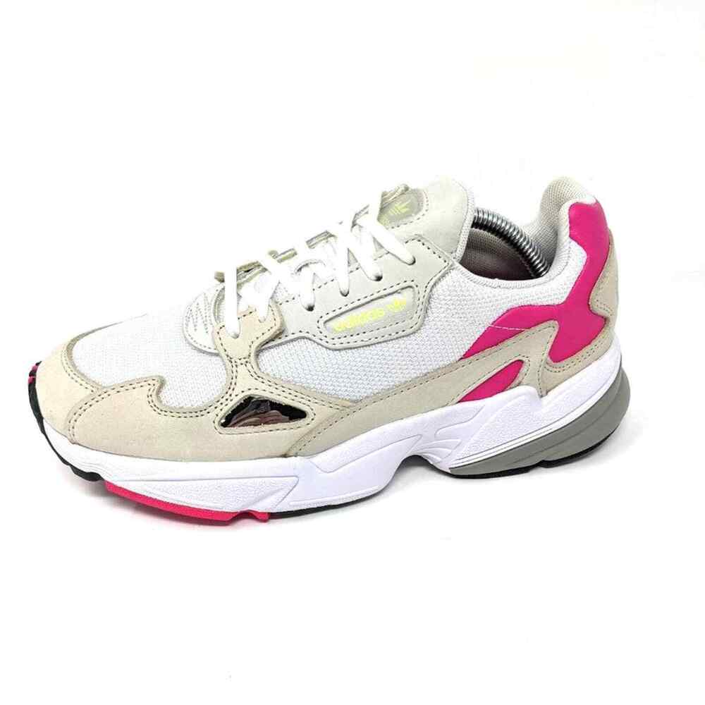 Adidas Womens 7 Falcon White Pink Y2K 90s Kylie Jenner Sneakers Chunky High Top